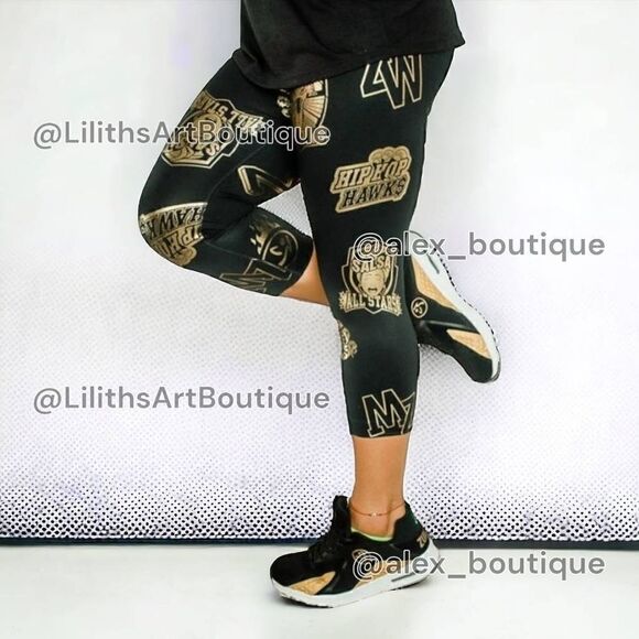 Zumba All-Star Capri Leggings Bold Black/ Gold Metallic Size S (E054) - Picture 1 of 5